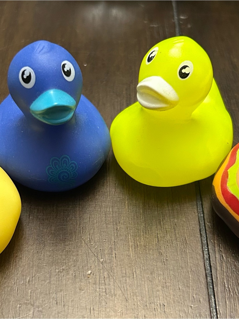 Blue and Yellow Rubber Duck Bath Toys - Kids